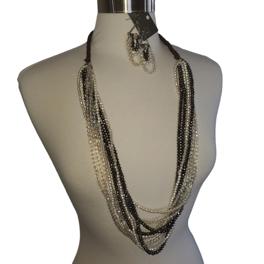 Chico's Nova Earring (New With Tags ) and Multi Strand Nova Necklace Set - Picture 14 of 14
